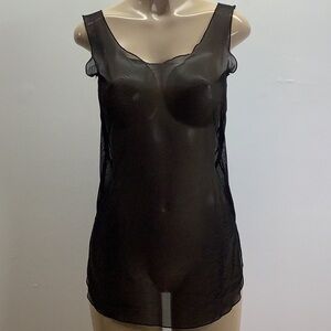 Zuliana Size S/M Black Mesh Cover Up Beach Dress. Made in USA. New With Tags